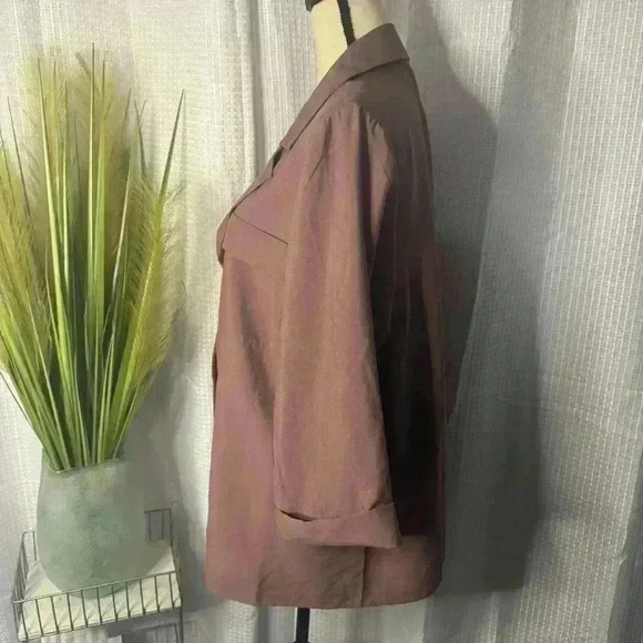 NWT Olivia & Martin Womens 3X Rust Color Lightweight 3/4 Sleeve Blazer style top - Picture 5 of 12